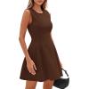 imagePRETTYGARDEN Summer Dresses for Women 2026 Elegant Classy Spring A Line Business Casual Work Graduation Cocktail Short DressDark Brown