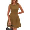 imagePRETTYGARDEN Summer Dresses for Women 2026 Elegant Classy Spring A Line Business Casual Work Graduation Cocktail Short DressKhaki