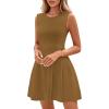 imagePRETTYGARDEN Summer Dresses for Women 2026 Elegant Classy Spring A Line Business Casual Work Graduation Cocktail Short DressKhaki