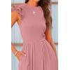 imagePRETTYGARDEN Summer Jumpsuits for Women Dressy 2026 Fashion Ruffle Cap Sleeve Romper Crew Neck Rib Knit One Piece OutfitsDusty Pink
