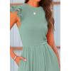 imagePRETTYGARDEN Summer Jumpsuits for Women Dressy 2026 Fashion Ruffle Cap Sleeve Romper Crew Neck Rib Knit One Piece OutfitsFruit Green