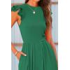 imagePRETTYGARDEN Summer Jumpsuits for Women Dressy 2026 Fashion Ruffle Cap Sleeve Romper Crew Neck Rib Knit One Piece OutfitsGreen