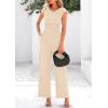 imagePRETTYGARDEN Summer Jumpsuits for Women Dressy 2026 Ribbed Cap Sleeve Wide Leg Pants Rompers Elegant Casual One Piece OutfitsApricot