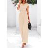 imagePRETTYGARDEN Summer Jumpsuits for Women Dressy 2026 Ribbed Cap Sleeve Wide Leg Pants Rompers Elegant Casual One Piece OutfitsApricot