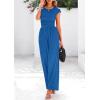 imagePRETTYGARDEN Summer Jumpsuits for Women Dressy 2026 Ribbed Cap Sleeve Wide Leg Pants Rompers Elegant Casual One Piece OutfitsBlue