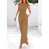 imagePRETTYGARDEN Summer Jumpsuits for Women Dressy 2026 Ribbed Cap Sleeve Wide Leg Pants Rompers Elegant Casual One Piece OutfitsCamel