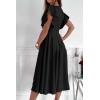 imagePRETTYGARDEN Summer Midi Dress 2026 Spring Ruffle Sleeve V Neck Cocktail Wedding Guest A Line Fit and Flared DressesBlack