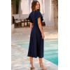 imagePRETTYGARDEN Summer Midi Dress 2026 Spring Ruffle Sleeve V Neck Cocktail Wedding Guest A Line Fit and Flared DressesNavy