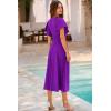 imagePRETTYGARDEN Summer Midi Dress 2026 Spring Ruffle Sleeve V Neck Cocktail Wedding Guest A Line Fit and Flared DressesPurple