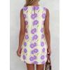 imagePRETTYGARDEN Sundresses for Women 2026 Summer Elegant Floral A Line Short Party Dress Beach Vacation ClothesApricot Purple Floral