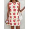 imagePRETTYGARDEN Sundresses for Women 2026 Summer Elegant Floral A Line Short Party Dress Beach Vacation ClothesApricot Red Floral