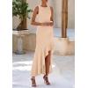 imagePRETTYGARDEN Wedding Guest Dresses for Women 2026 Summer Formal Gala Maxi Dress Ruffle Mermaid Cocktail Long DressesApricot