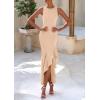 imagePRETTYGARDEN Wedding Guest Dresses for Women 2026 Summer Formal Gala Maxi Dress Ruffle Mermaid Cocktail Long DressesApricot