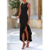 imagePRETTYGARDEN Wedding Guest Dresses for Women 2026 Summer Formal Gala Maxi Dress Ruffle Mermaid Cocktail Long DressesBlack