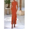 imagePRETTYGARDEN Wedding Guest Dresses for Women 2026 Summer Formal Gala Maxi Dress Ruffle Mermaid Cocktail Long DressesBrick Red