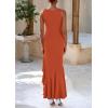 imagePRETTYGARDEN Wedding Guest Dresses for Women 2026 Summer Formal Gala Maxi Dress Ruffle Mermaid Cocktail Long DressesBrick Red