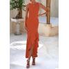 imagePRETTYGARDEN Wedding Guest Dresses for Women 2026 Summer Formal Gala Maxi Dress Ruffle Mermaid Cocktail Long DressesBrick Red