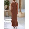 imagePRETTYGARDEN Wedding Guest Dresses for Women 2026 Summer Formal Gala Maxi Dress Ruffle Mermaid Cocktail Long DressesCoffee