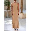 imagePRETTYGARDEN Wedding Guest Dresses for Women 2026 Summer Formal Gala Maxi Dress Ruffle Mermaid Cocktail Long DressesKhaki