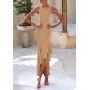 imagePRETTYGARDEN Wedding Guest Dresses for Women 2026 Summer Formal Gala Maxi Dress Ruffle Mermaid Cocktail Long DressesKhaki