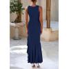 imagePRETTYGARDEN Wedding Guest Dresses for Women 2026 Summer Formal Gala Maxi Dress Ruffle Mermaid Cocktail Long DressesNavy