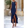 imagePRETTYGARDEN Wedding Guest Dresses for Women 2026 Summer Formal Gala Maxi Dress Ruffle Mermaid Cocktail Long DressesNavy