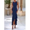 imagePRETTYGARDEN Wedding Guest Dresses for Women 2026 Summer Formal Gala Maxi Dress Ruffle Mermaid Cocktail Long DressesNavy