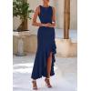 imagePRETTYGARDEN Wedding Guest Dresses for Women 2026 Summer Formal Gala Maxi Dress Ruffle Mermaid Cocktail Long DressesNavy