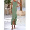 imagePRETTYGARDEN Wedding Guest Dresses for Women 2026 Summer Formal Gala Maxi Dress Ruffle Mermaid Cocktail Long DressesSage Green