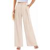 imagePRETTYGARDEN Wide Leg Pants for Women Trendy 2026 Fall High Waisted Business Casual Outfits Work Pant TrousersBeige