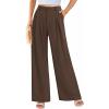 imagePRETTYGARDEN Wide Leg Pants for Women Trendy 2026 Fall High Waisted Business Casual Outfits Work Pant TrousersCoffee