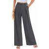 imagePRETTYGARDEN Wide Leg Pants for Women Trendy 2026 Fall High Waisted Business Casual Outfits Work Pant TrousersDark Grey