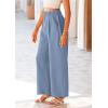 imagePRETTYGARDEN Wide Leg Pants for Women Trendy 2026 Fall High Waisted Business Casual Outfits Work Pant TrousersGrey Blue
