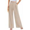 imagePRETTYGARDEN Wide Leg Pants for Women Trendy 2026 Fall High Waisted Business Casual Outfits Work Pant TrousersLight Khaki