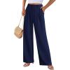 imagePRETTYGARDEN Wide Leg Pants for Women Trendy 2026 Fall High Waisted Business Casual Outfits Work Pant TrousersNavy