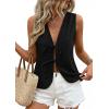 imagePRETTYGARDEN Women 2026 Summer Tie Front Eyelet Tank Tops Trendy Floral Vest Sleeveless V Neck Dressy Blouse Vacation OutfitsBlack