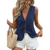 imagePRETTYGARDEN Women 2026 Summer Tie Front Eyelet Tank Tops Trendy Floral Vest Sleeveless V Neck Dressy Blouse Vacation OutfitsNavy Blue