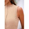 imagePRETTYGARDEN Womens 2 Piece Lounge Sets Ribbed Knit Tank Tops Wide Leg Pants Matching Outfits KhakiSmall