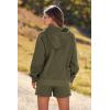 imagePRETTYGARDEN Womens 2024 Fall Fashion Clothes Hoodie Sweatshirt And Lounge Shorts Tracksuit Sets Outfits Army GreenLarge