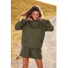 imagePRETTYGARDEN Womens 2024 Fall Fashion Clothes Hoodie Sweatshirt And Lounge Shorts Tracksuit Sets Outfits Army GreenLarge
