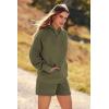 imagePRETTYGARDEN Womens 2024 Fall Fashion Clothes Hoodie Sweatshirt And Lounge Shorts Tracksuit Sets Outfits Army GreenLarge