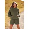 imagePRETTYGARDEN Womens 2024 Fall Fashion Clothes Hoodie Sweatshirt And Lounge Shorts Tracksuit Sets Outfits Army GreenLarge