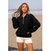 imagePRETTYGARDEN Womens 2024 Fall Sweatshirt Half Zip Collar Pullover Tops Oversized Long Sleeve Plain Casual Jacket Clothes