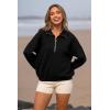 imagePRETTYGARDEN Womens 2024 Fall Sweatshirt Half Zip Collar Pullover Tops Oversized Long Sleeve Plain Casual Jacket Clothes