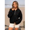 imagePRETTYGARDEN Womens 2024 Fall Sweatshirt Half Zip Collar Pullover Tops Oversized Long Sleeve Plain Casual Jacket Clothes