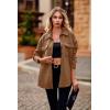 imagePRETTYGARDEN Womens 2024 Winter Jackets Lapel Coat Outerwear Casual Long Sleeve Button Down Blouse Shirts Tops Dark KhakiLarge