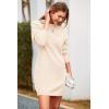 imagePRETTYGARDEN Womens 2025 Fall Knit Pullover Sweaters Long Sleeve Crewneck Oversized Loose Short Sweater Dress BeigeMedium