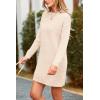 imagePRETTYGARDEN Womens 2025 Fall Knit Pullover Sweaters Long Sleeve Crewneck Oversized Loose Short Sweater Dress BeigeMedium