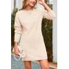imagePRETTYGARDEN Womens 2025 Fall Knit Pullover Sweaters Long Sleeve Crewneck Oversized Loose Short Sweater Dress BeigeMedium