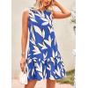 imagePRETTYGARDEN Womens 2025 Summer Boho Floral Mini Dress Sleeveless Backless Short Wedding Guest Beach Vacation SundressesFloral Blue Beige